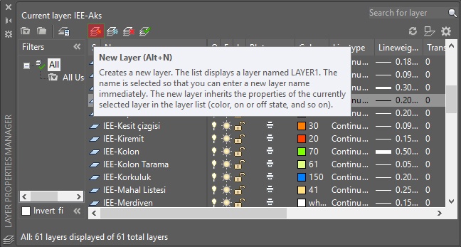 autocad layer