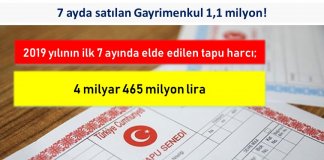 7 ayda 1,1 milyon gayrimenkul satıldı