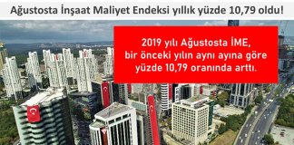 Ağustosta İnşaat Maliyet Endeksi artışı yıllık yüzde 10,79 oldu!
