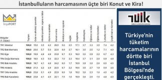 İstanbulluların harcamasının üçte biri Konut ve Kira!
