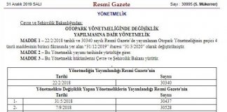 Otopark yönetmeliği tekrardan uzatıldı!
