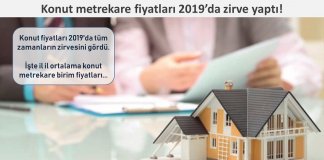 Konut metrekare fiyatları 2019’da zirve yaptı!