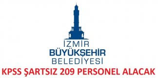 İzmir Büyükşehir Belediyesi KPSS’siz Personel Alımı İzmir Personel Alımı